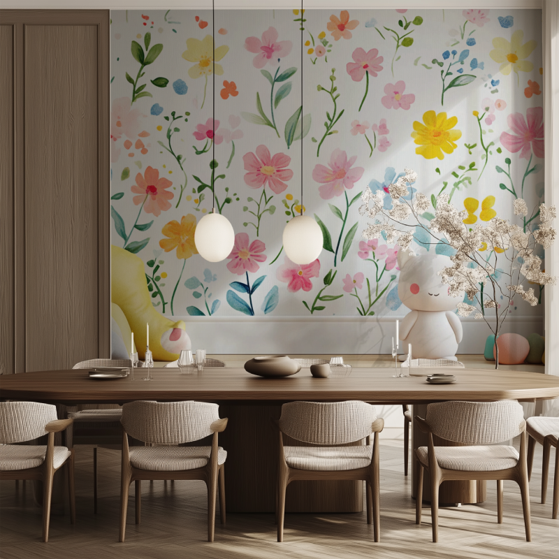 Papier peint fleur de printemps...ants salle manger tendance