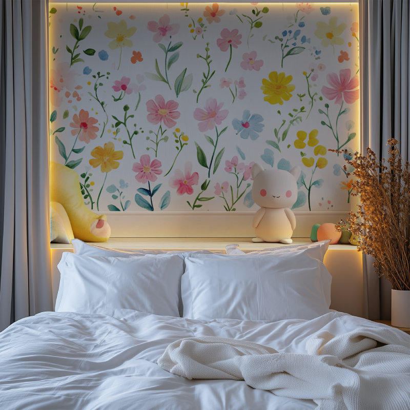 Papier peint fleur de printemps pour enfants chambre premium