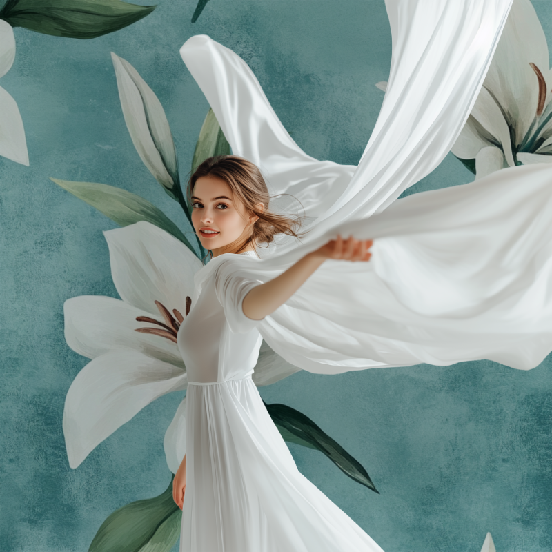 Papier peint fleur lys modele