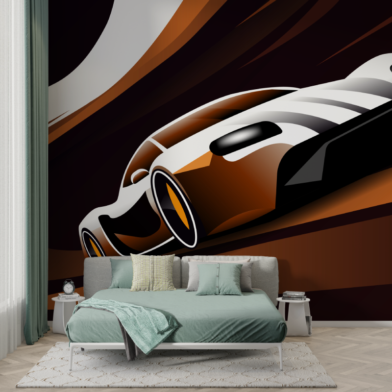Papier peint voiture pour enfant murs
