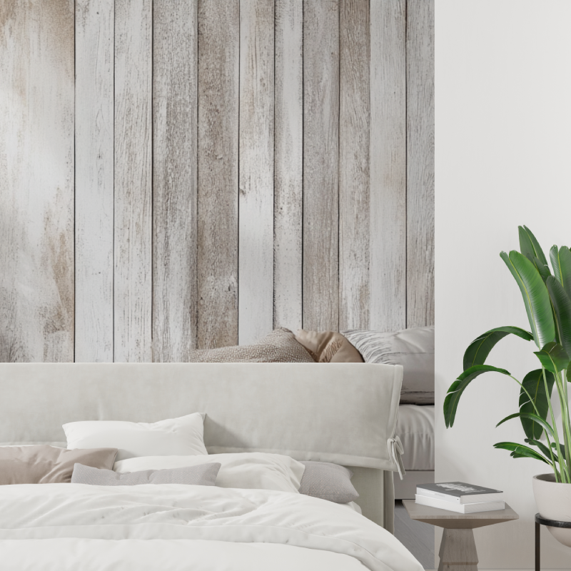 Papier peint trompe loeil bois flotte tapisserie tendance