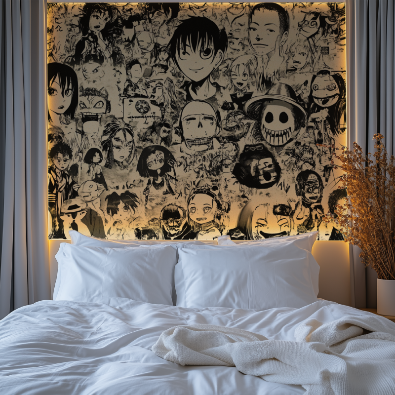 Papier peint vintage manga chambre premium