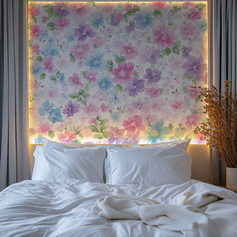 Papier peint fleur librty chambre premium