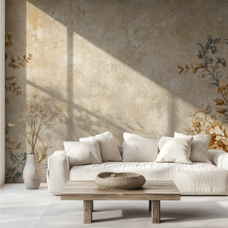 Papier peint vintage leu canape tendance
