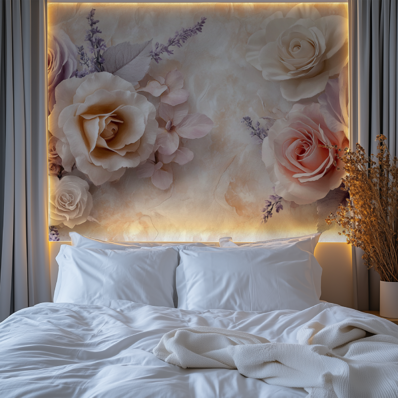 Papier peint fleur dessin chambre premium