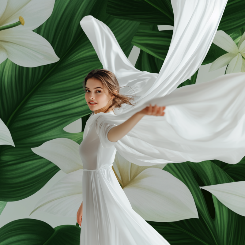 Papier peint fleur du pape modele