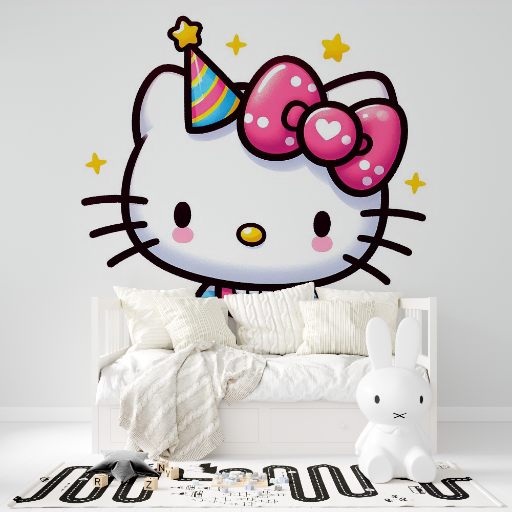 Papier peint hello kitty blanc tapisserie fille