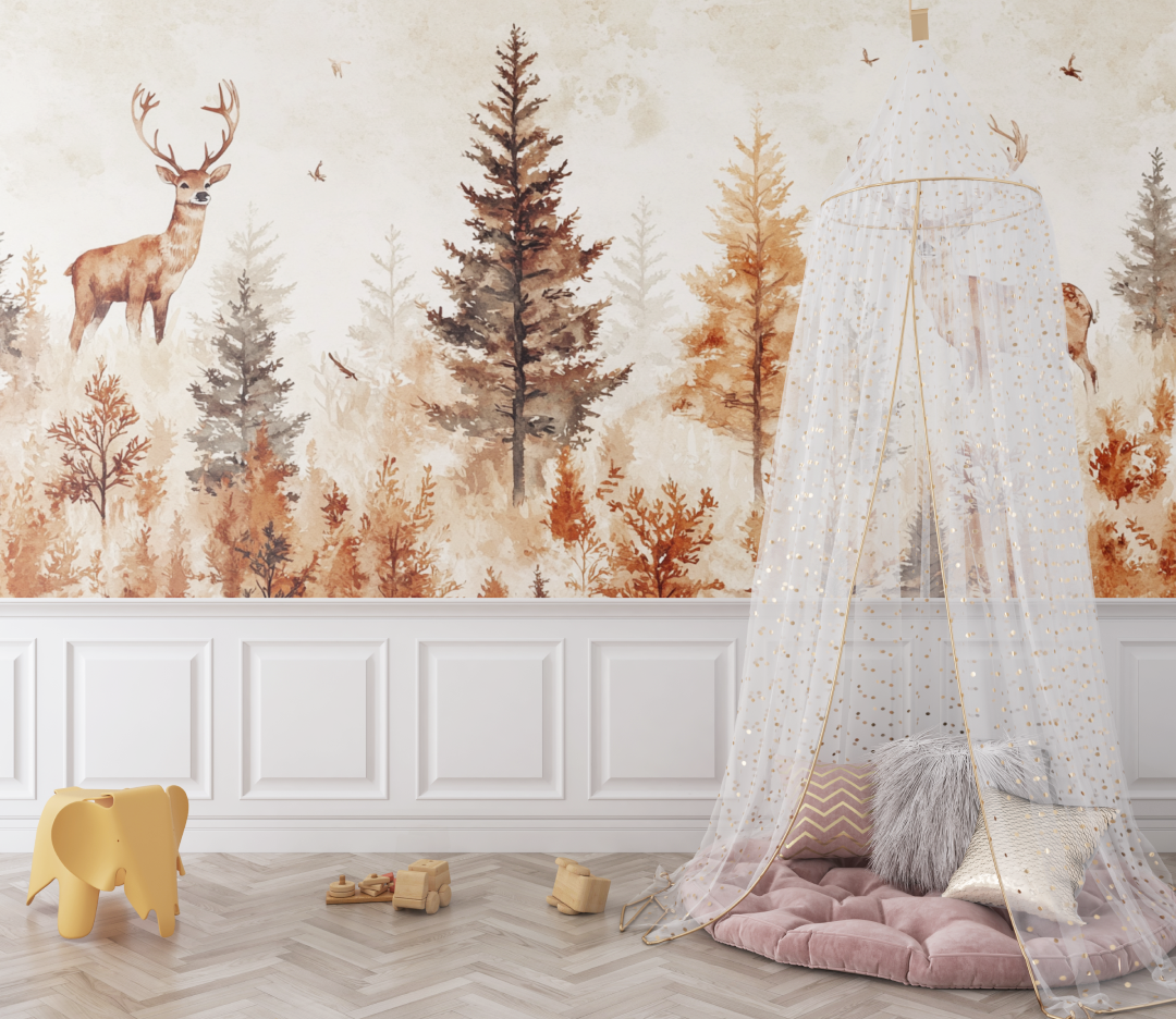 Papier peint foret sauvage bebe