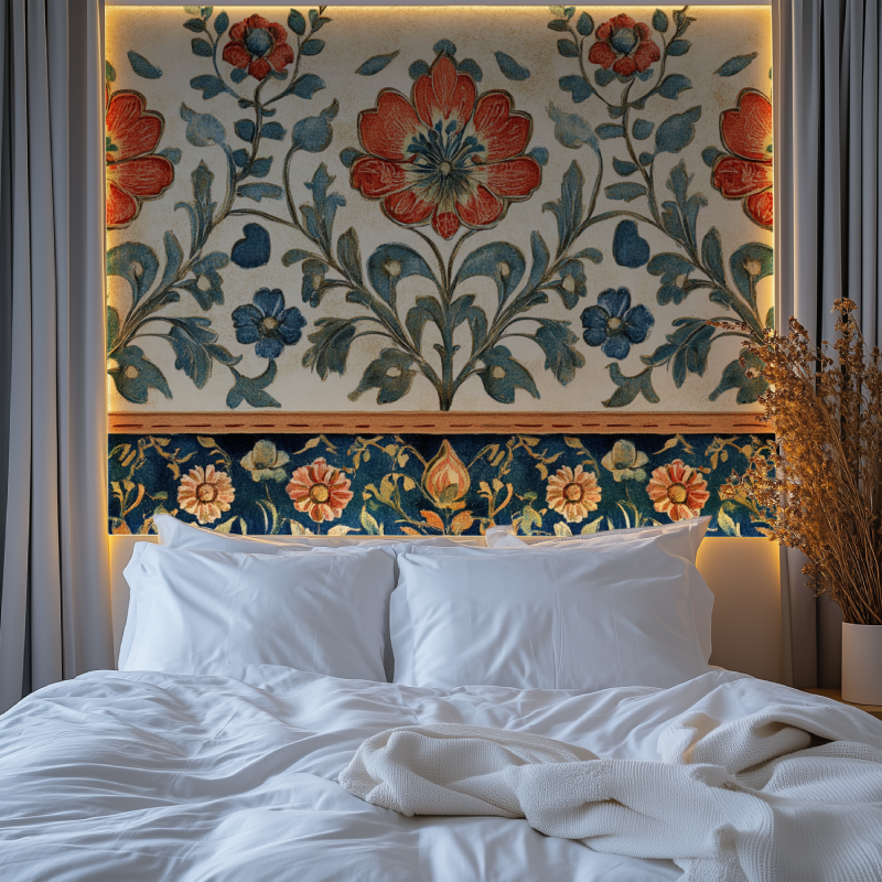 Papier peint fleur indienne chambre premium