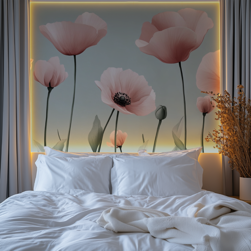 Papier peint fleur espacee chambre premium