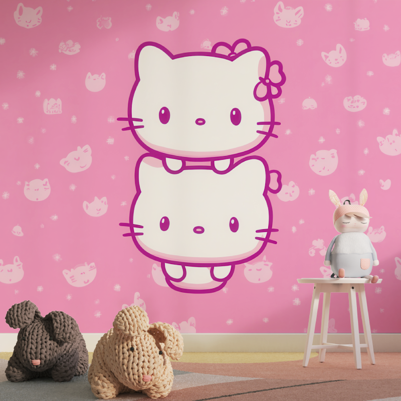 Papier peint hello kitty mural tapisserie pour fille