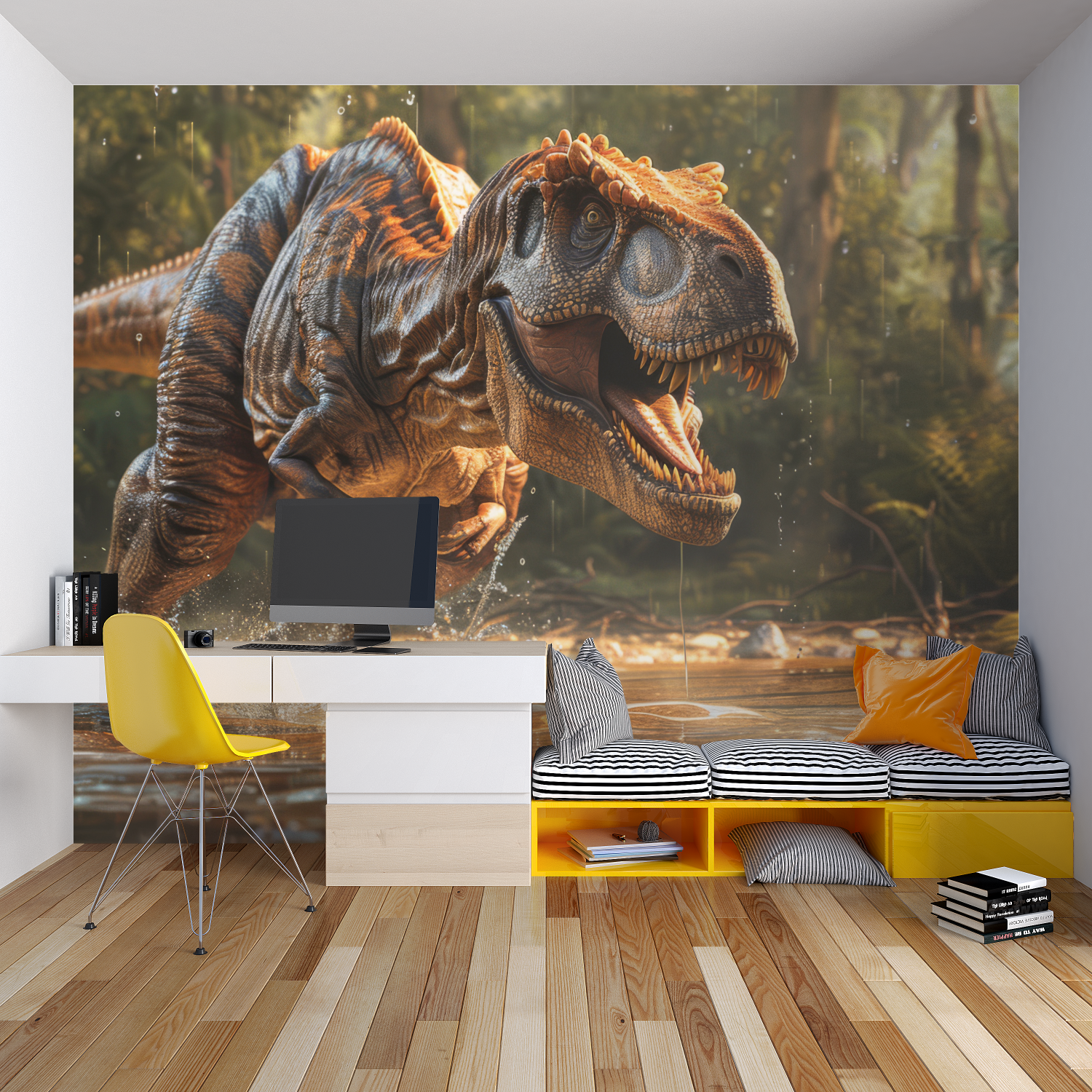 Papier Peint Tyrannosaurus rex à l'état sauvage - tapisserie hero