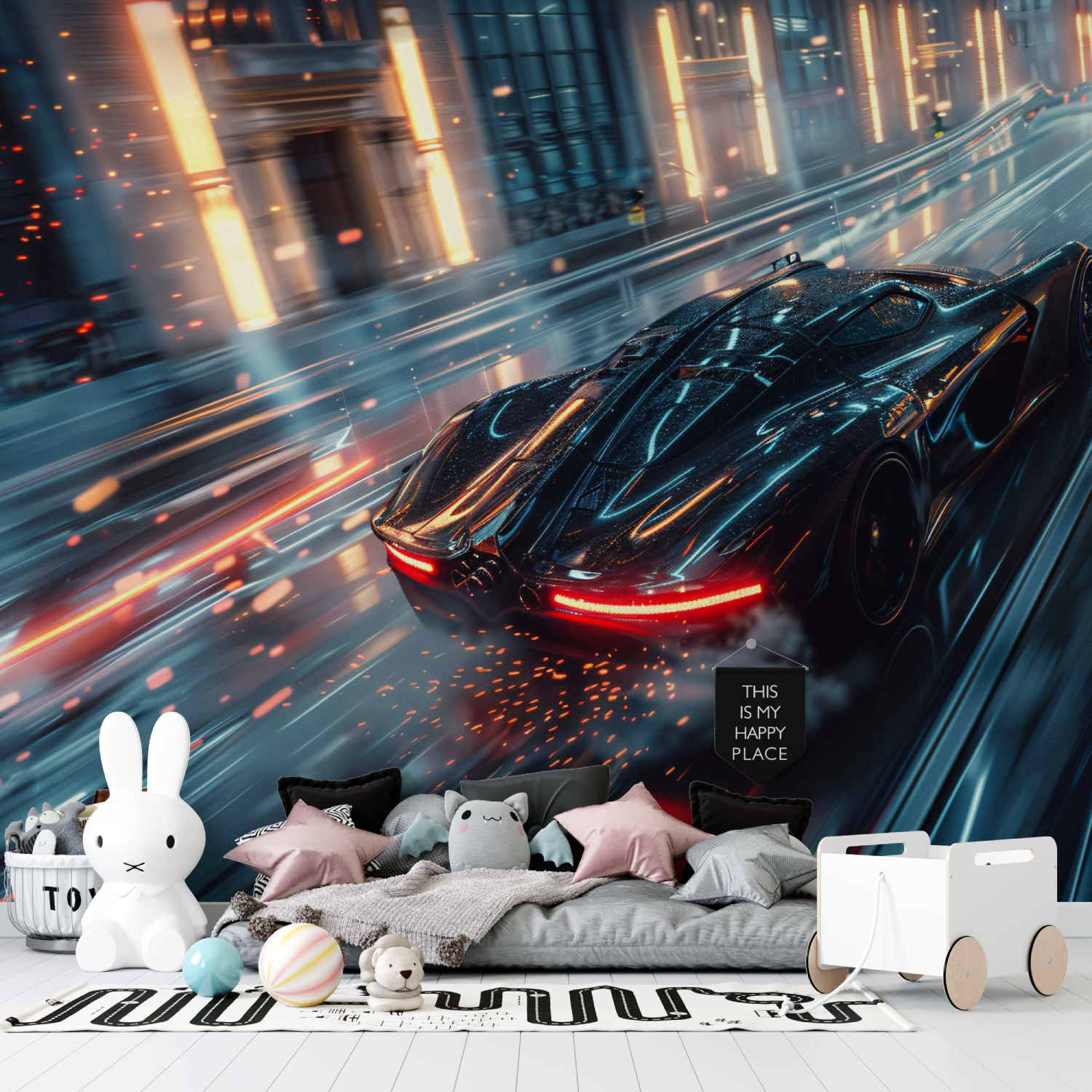 Papier peint chambre adulte tuning voiture tapisserie garcon
