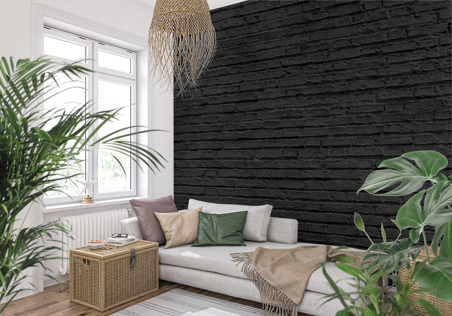 Papier Peint Brique Noir