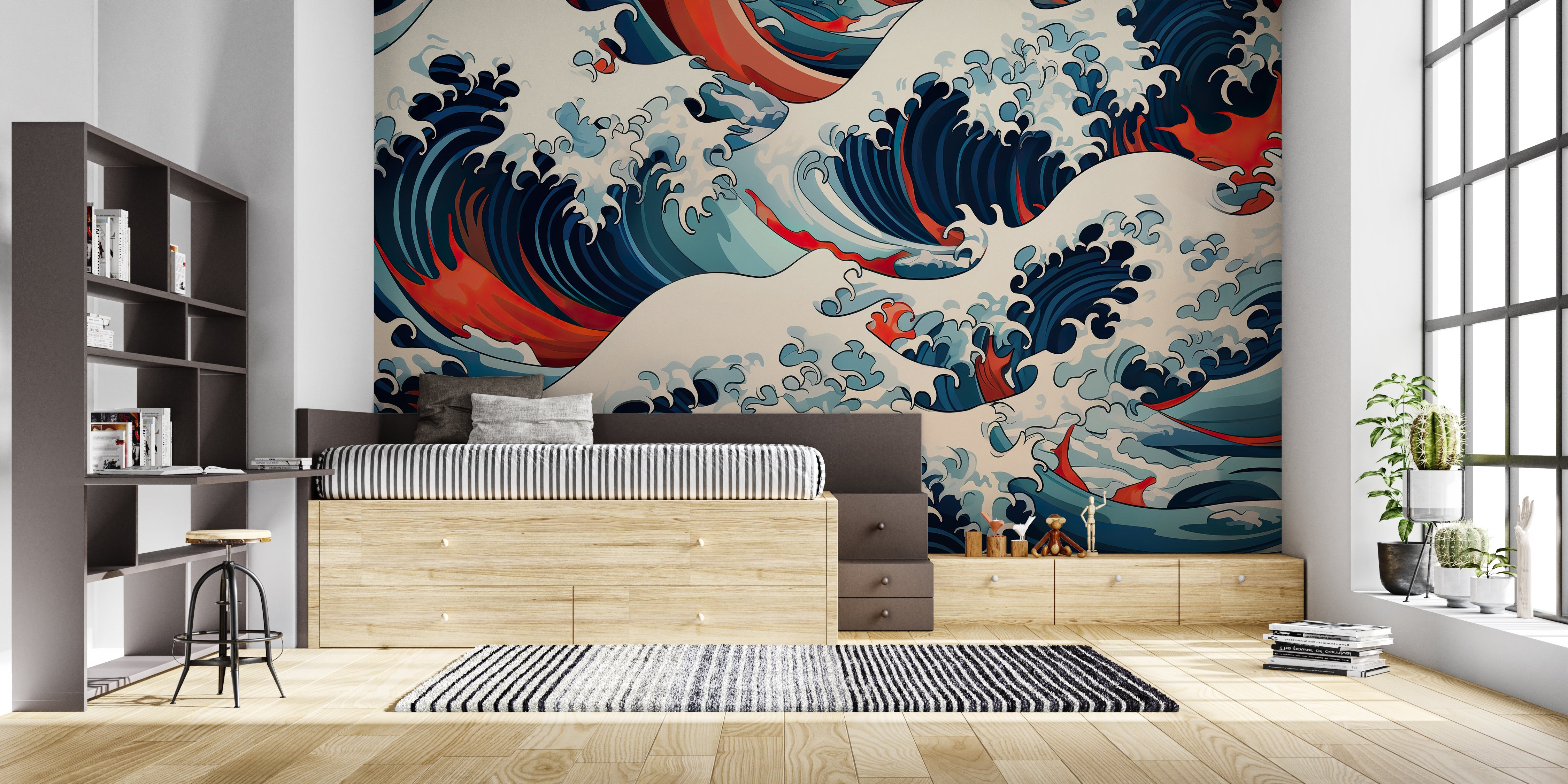 Papier Peint Japonais Bleu