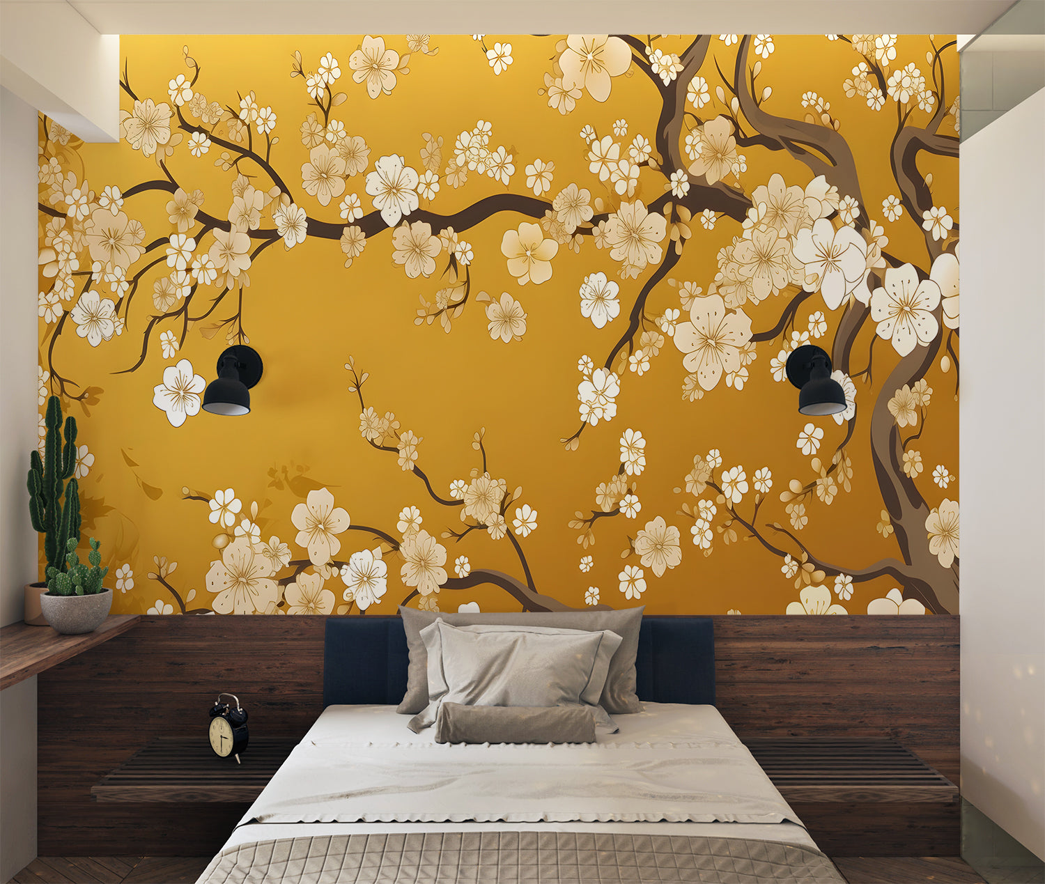 Papier Peint Japonais Jaune