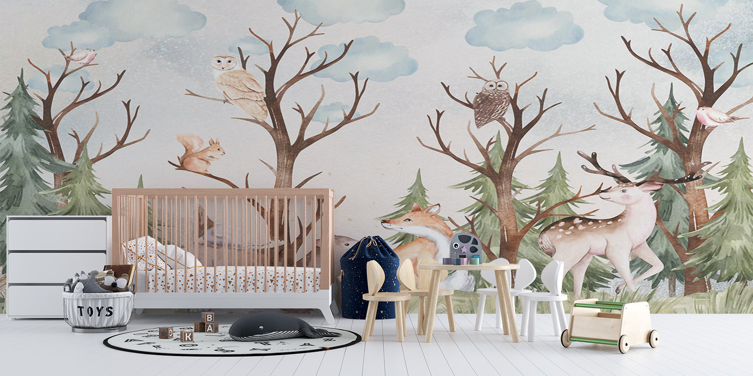Papier Peint Panoramique Animaux De La Foret
