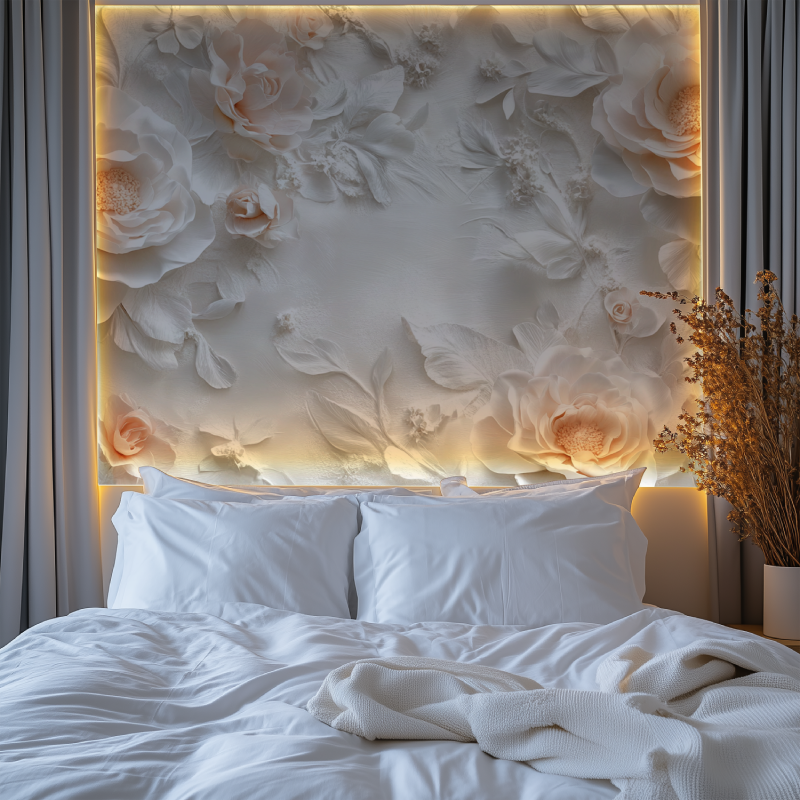 Papier peint fleur 3d chambre premium
