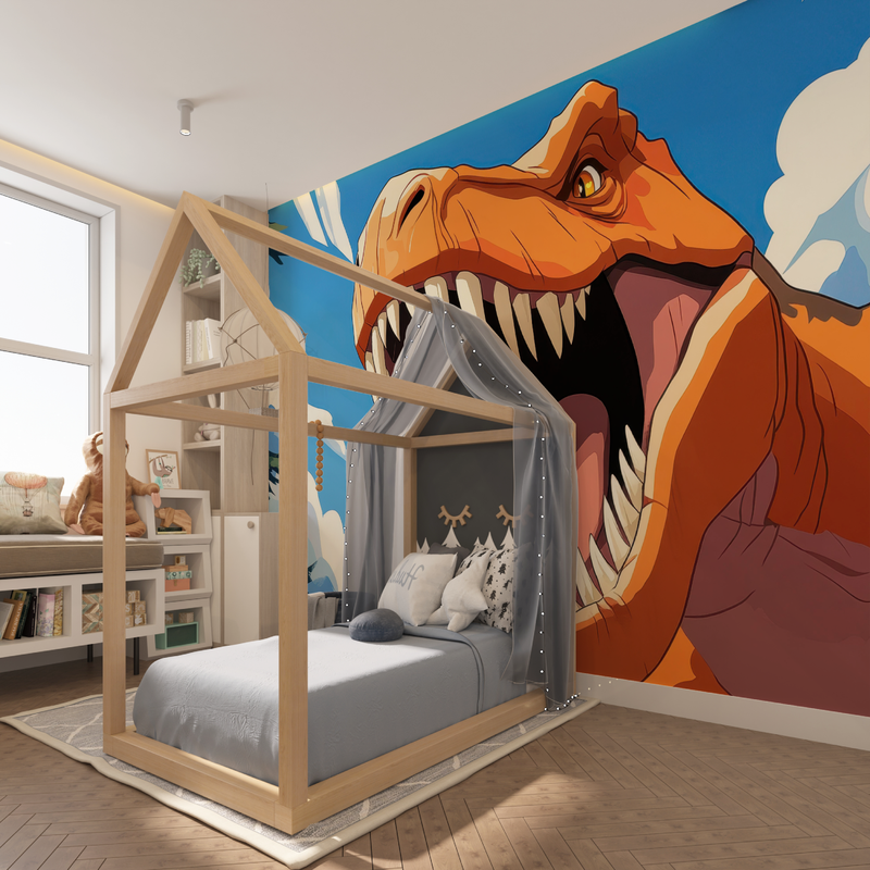 Papier Peint Dinosaure Chambre Garçon - tapisserie garçon