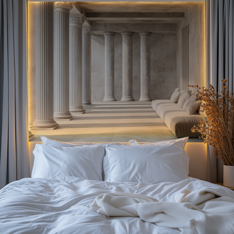 Papier peint trompe loeil couloir chambre tendanc