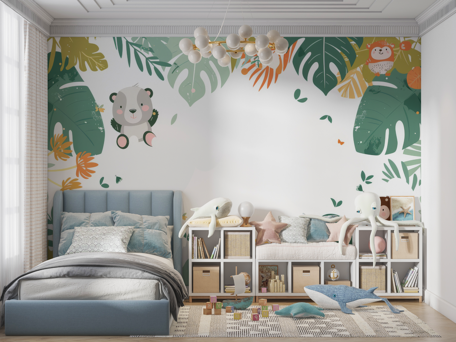 Papier Peint Jungle Enfants - chambre petit