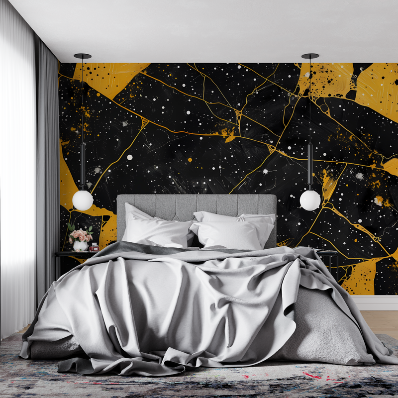 Papier Peint Jaune Noir - tendance mur