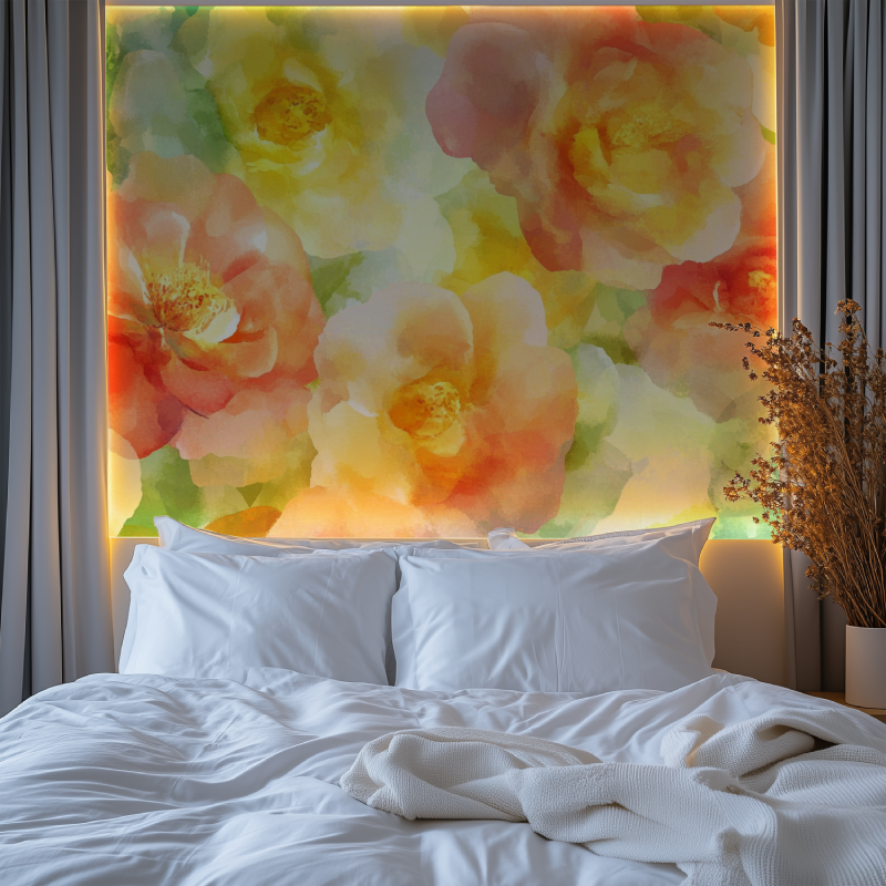 Papier peint fleur geant chambre premium