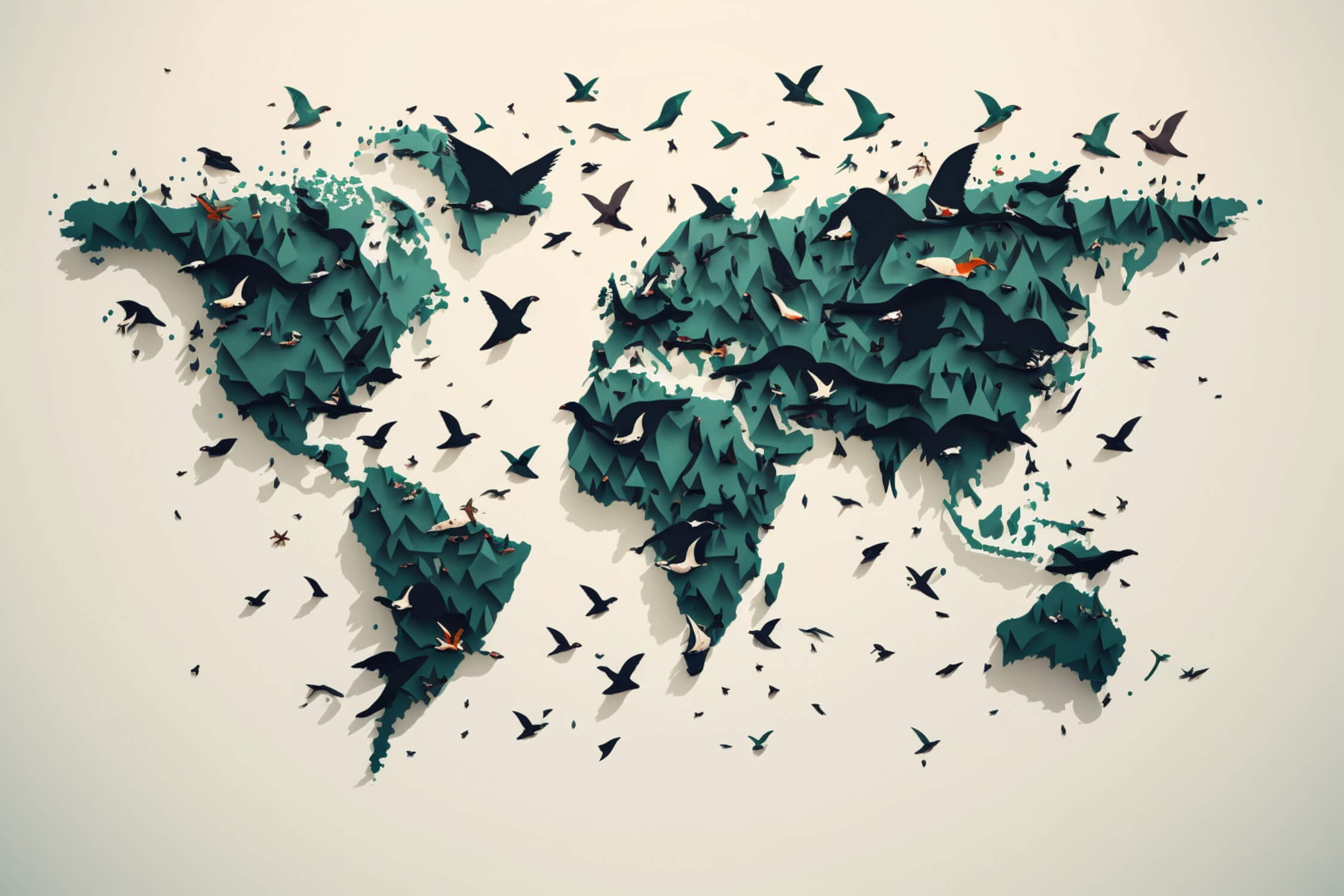 Papier Peint Carte Du Monde Oiseau