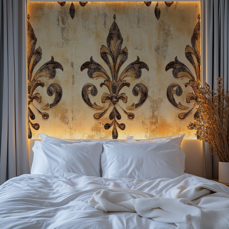 Papier peint fleur de lys fond bande annonce chambre premium