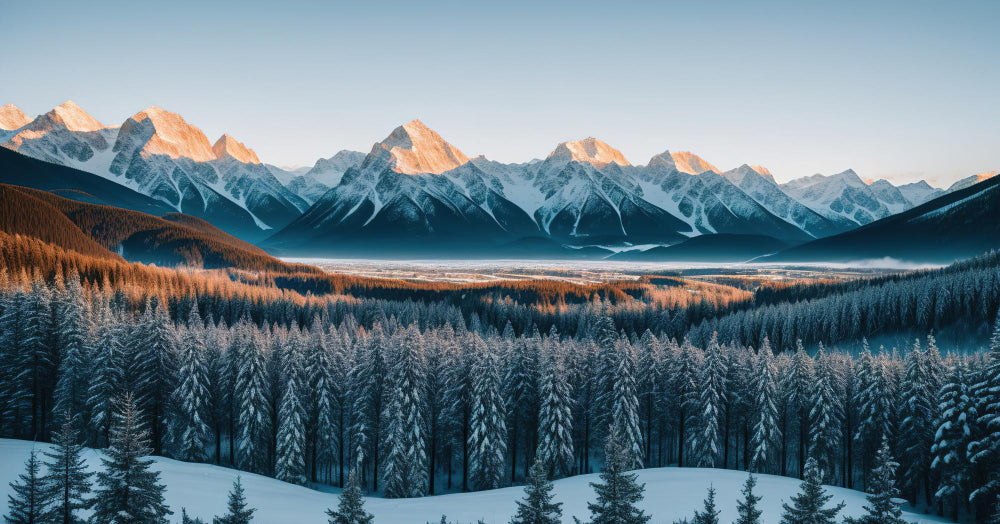 Panoramisch sneeuwbergbehang