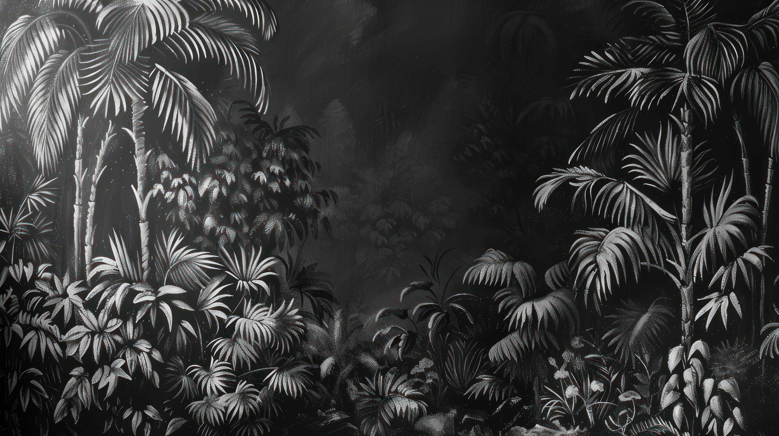 Papier Peint Jungle Fond Noir