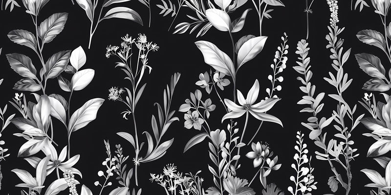 Papier Peint Fleuri Noir