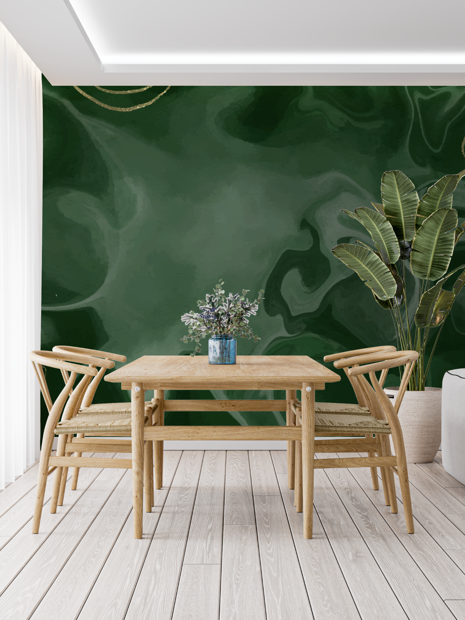 Papier Peint Vert Pour Salon - tapisserie