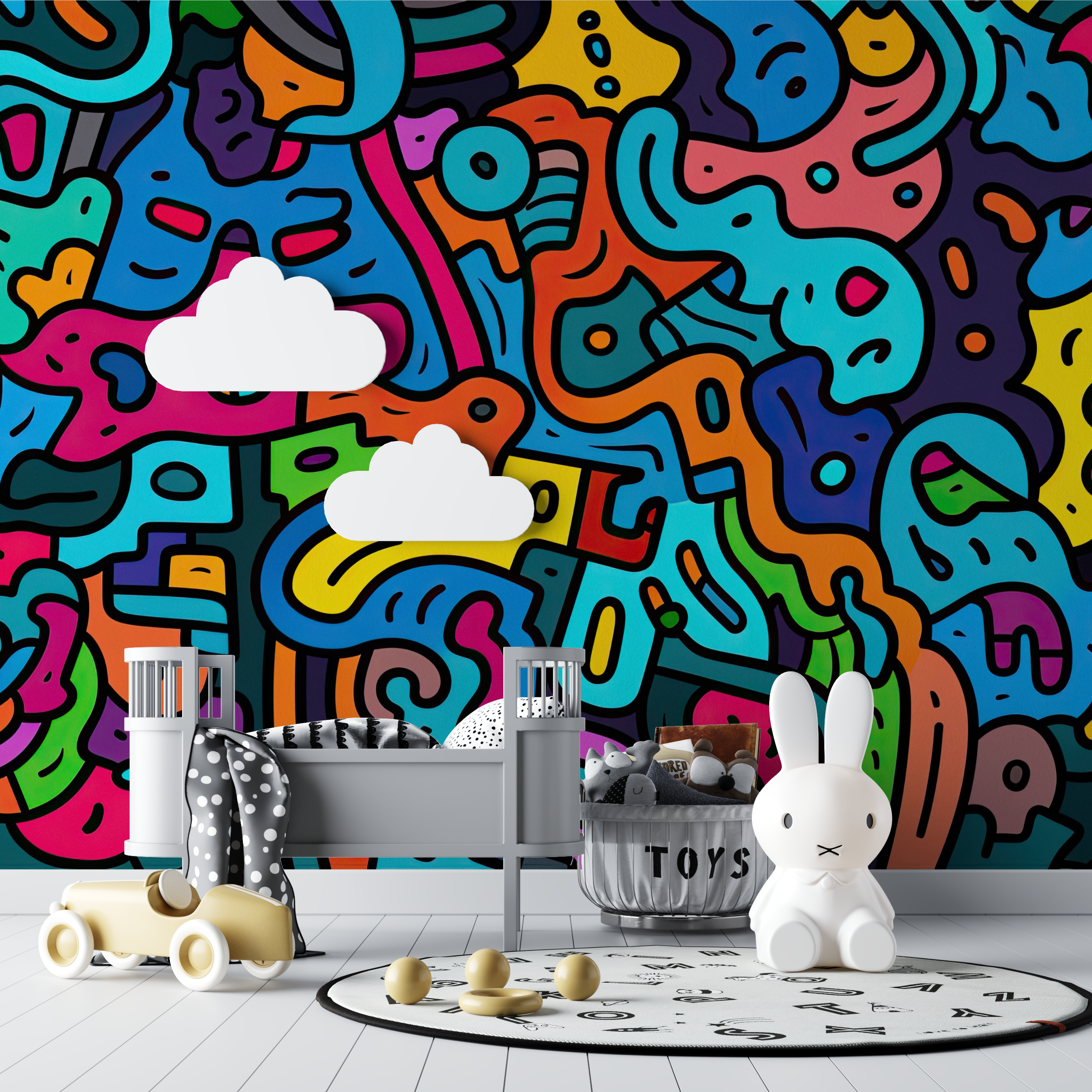 Papier peint ados graffitis bebe tipi