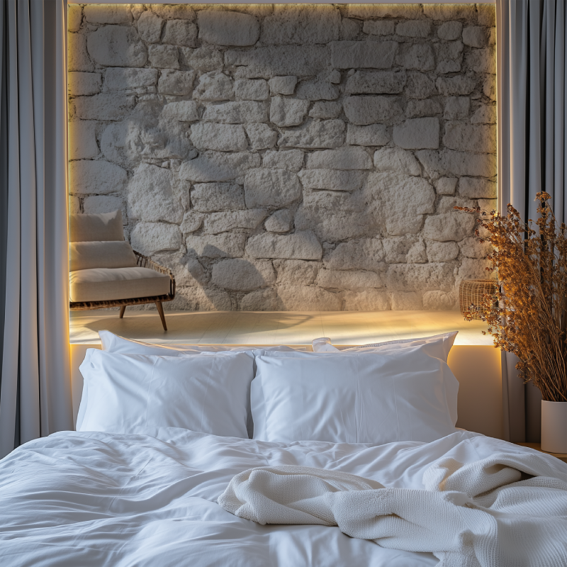 Papier peint pierre trompe l oeil chambre tendanc
