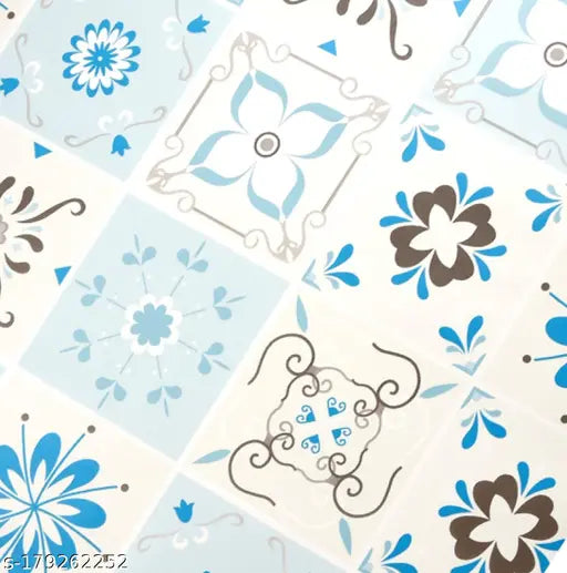 Duck blue cement tile wallpaper