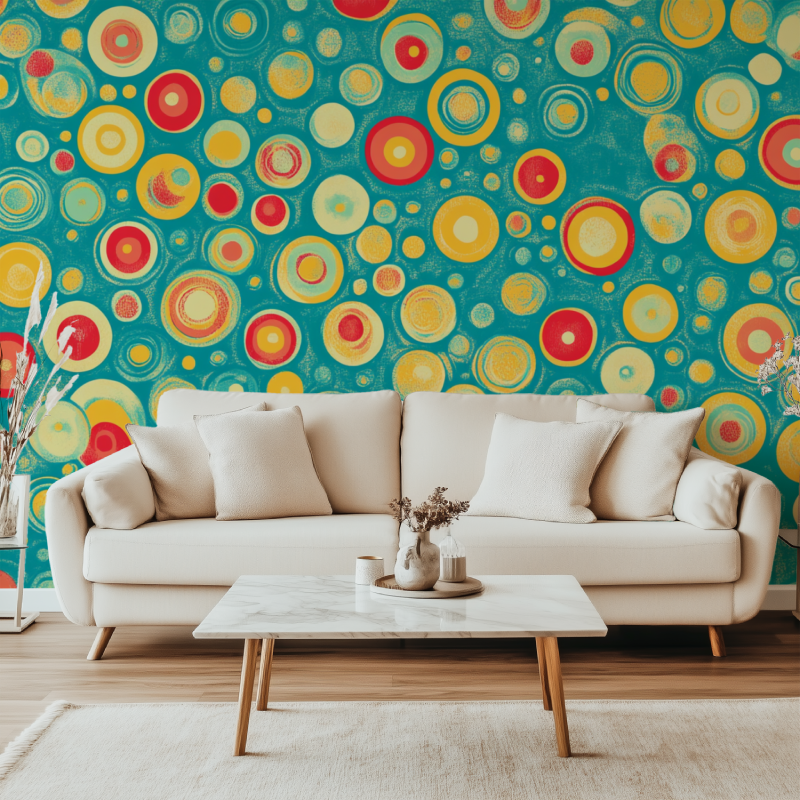 Papier peint vintage pop canape simple