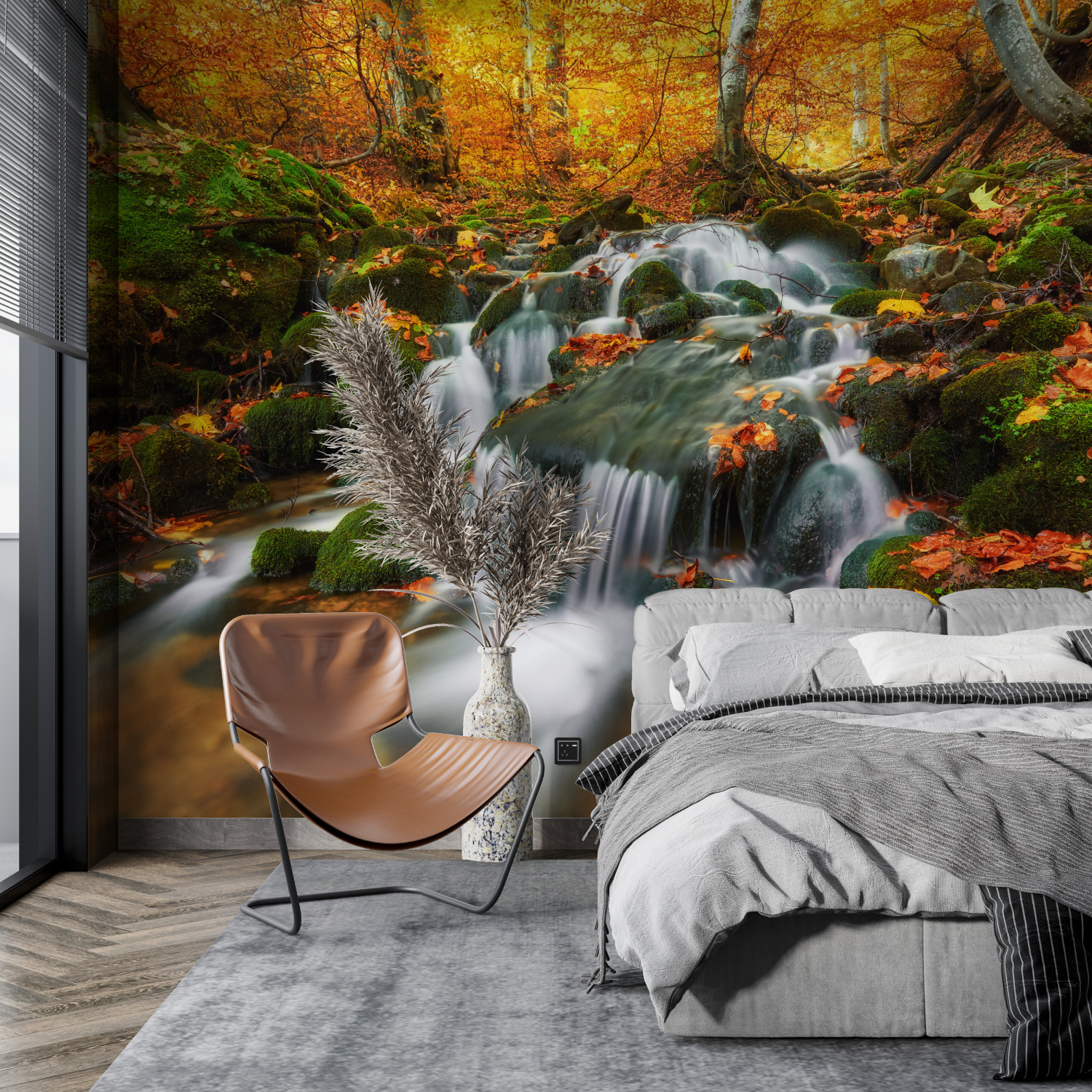 Papier Peint Cascade Ruisseau D'eau - tendance mur