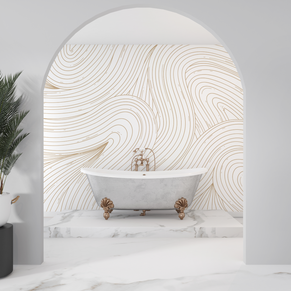 Papier peint 3d pour salle de bain sdb