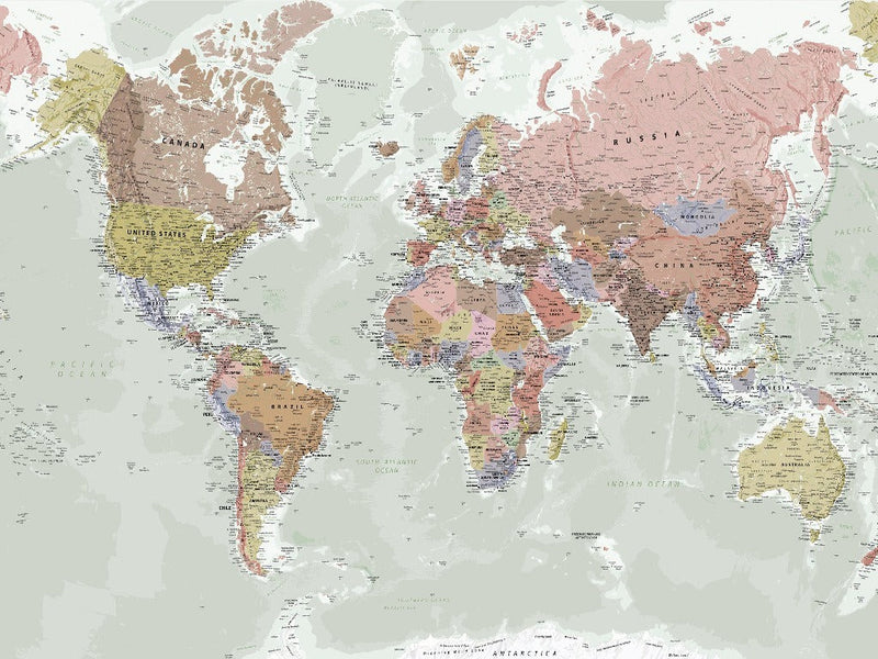 Fondo de pantalla panorámico del mapa mundial