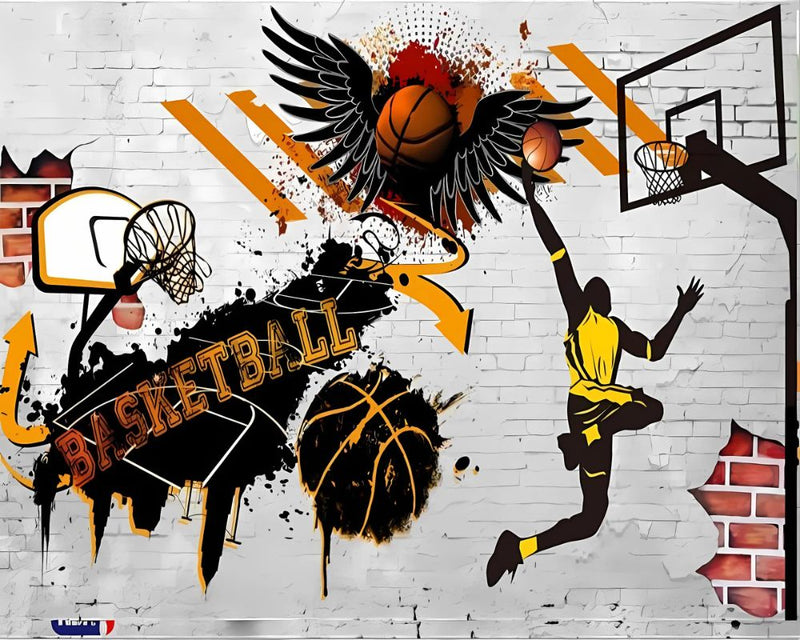 Fondo de pantalla panorámico de baloncesto