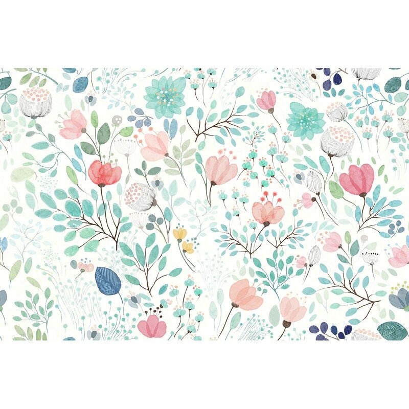 Papier Peint Fleuri Multicolore