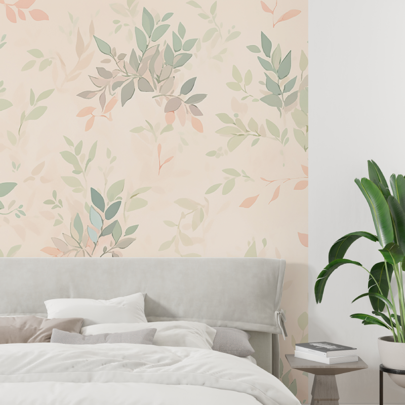 Papier peint cocooning floral d...astels tapisserie tendance