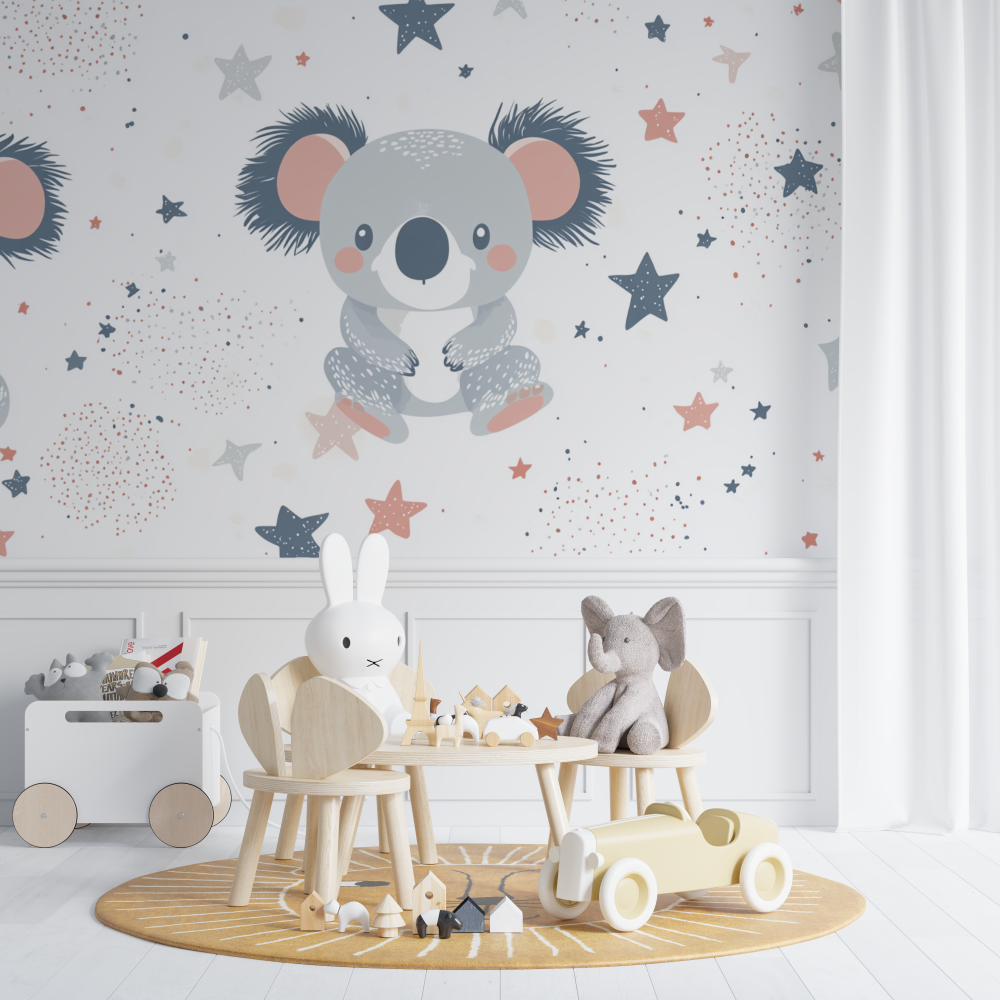 Papier peint koala qui fait un ...une etoile chambre de bebe