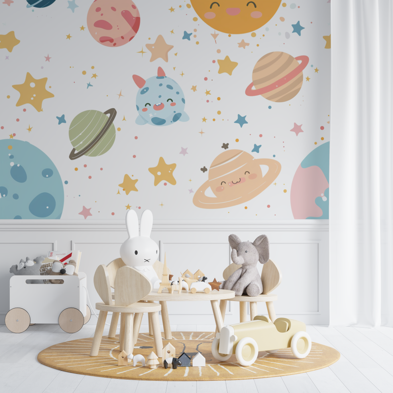 Papier peint Étoiles Planètes - chambre bébé