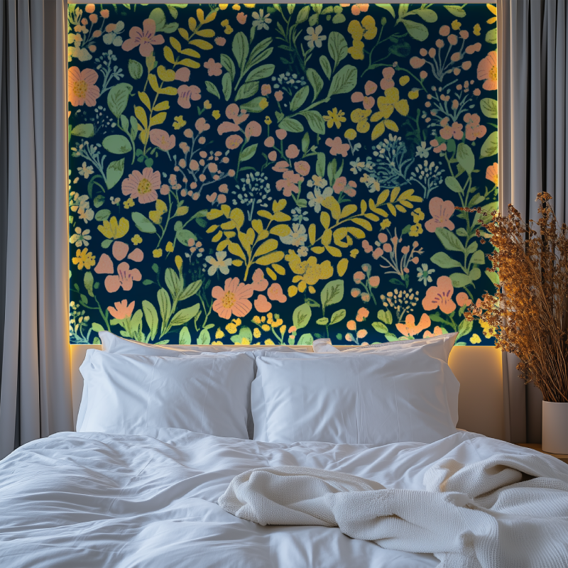 Papier peint vintage style anglais chambre premium