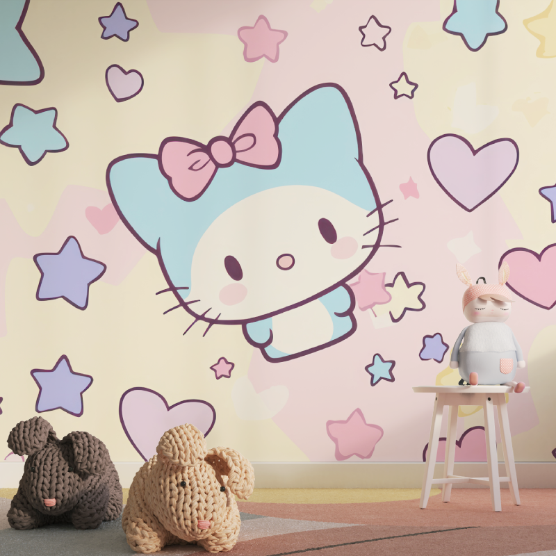 Papier peint hello kitty kawai tapisserie pour fille