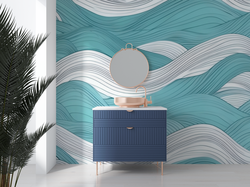 Papier peint lavable design salle de bain salle deau