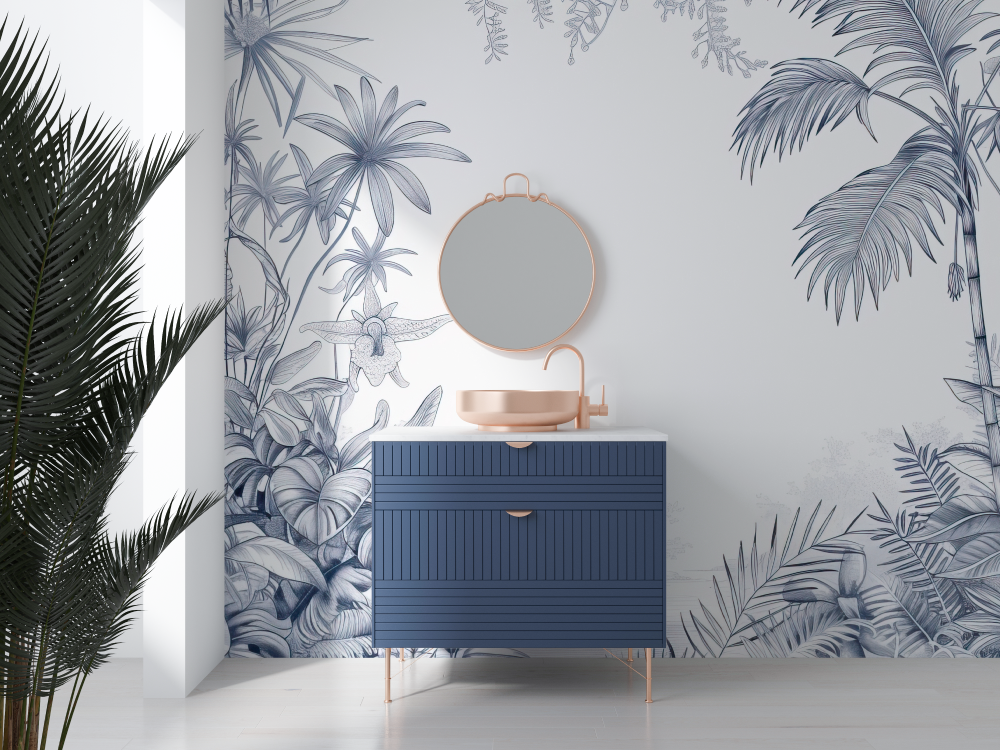 Papier peint special salle de bain salle deau