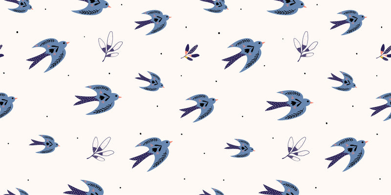 Papier Peint Oiseau Bleu